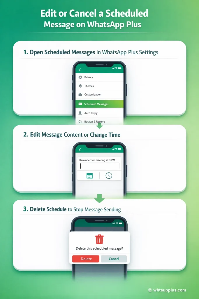 Editing or Canceling a Scheduled Message